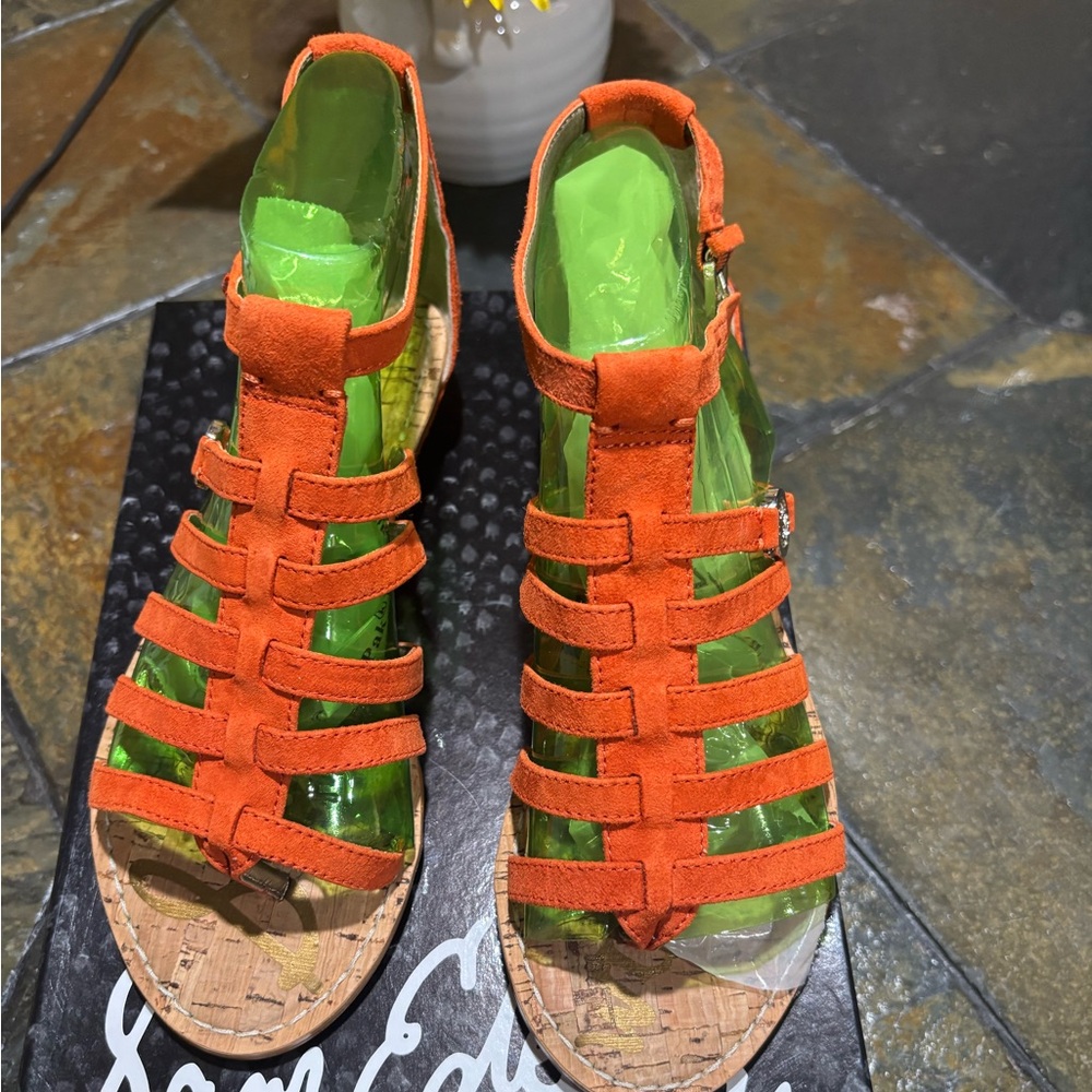 Sam Edelman Orange Gladiator Sandals
